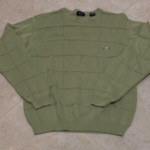 IZOD Winter Men Sweater Long sleeve green small size 100% Cotton Used